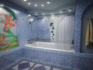 Дизайн освещенной ванны