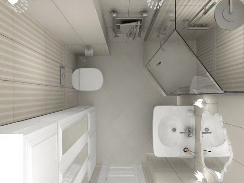 Дизайн интерьера ванной комнаты с душевой кабиной