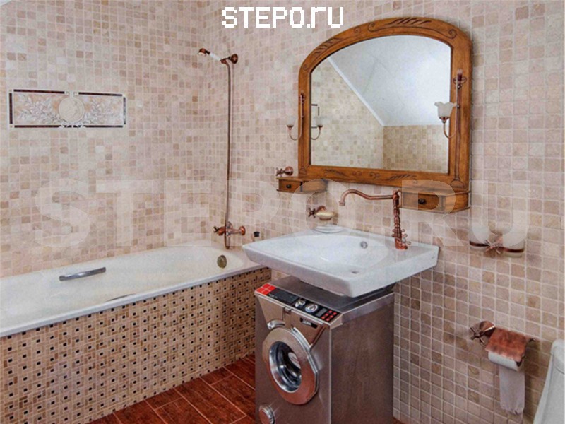 Необычные раковины для ванной комнаты над стиральной машиной