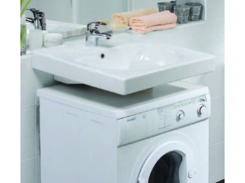 Экономия пространства в ванной- особенности установки стиральной машины под раковиной