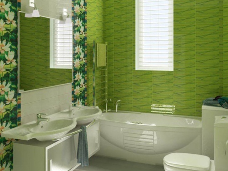 Зеленый цвет в ванне