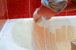 Реставрация покрытия ванны новым инновационным методом наливом жидкого акрила