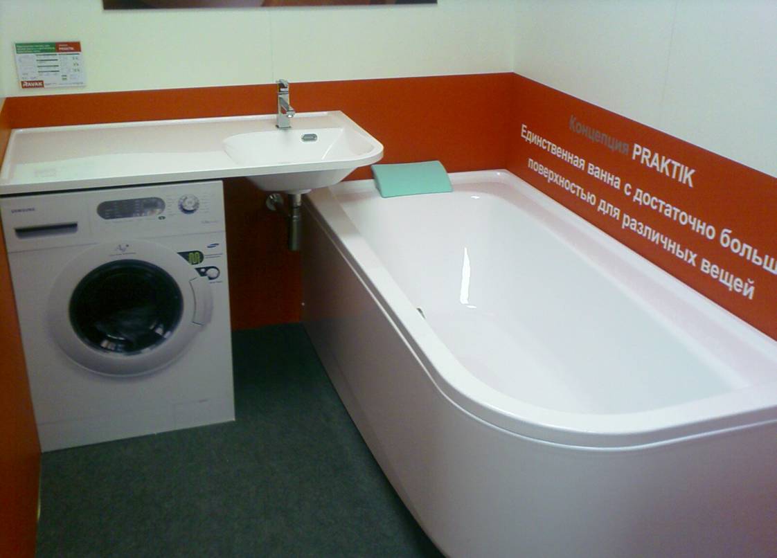 Фото раковина над стиральной машинкой в ванной дизайн